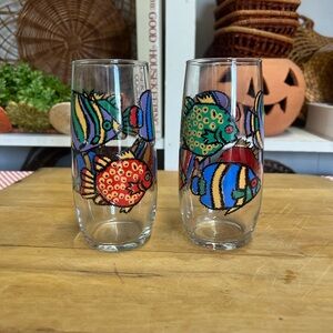 Vintage fish glass tumblers Libbey glasses replacement